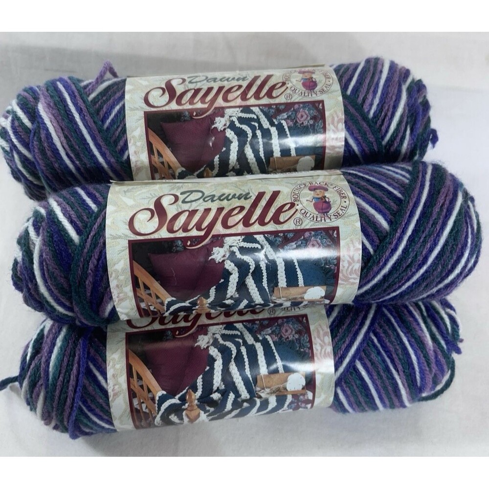Vintage Dawn Sayelle 4 Ply Worsted Cobalt Teal Ombre Acrylic 5 skeins